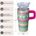 thumbnail image 3 of Boho Themed 20oz Tumbler with Lid & Straw - Stainless Steel Insulated Coffee Cup, Double Wall Vacuum Travel Mug, Leakproof Thermal, 3 of 5