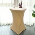 thumbnail image 3 of Efavormart Champagne Premium Velvet Spandex Fit Cocktail Tablecloth With Foot Pockets, 3 of 6