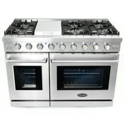 Cosmo 2 Piece Kitchen Appliance Package with 48 Freestanding Gas Range Kitchen Stove & 48 Under Cabinet Range Hood Kitchen Hood Kitchen Appliance Bundles