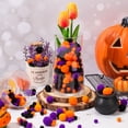 thumbnail image 4 of Bolas de pompones Tegeme, 1200 unidades, para manualidades de Halloween (negro, naranja, morado), 4 of 7