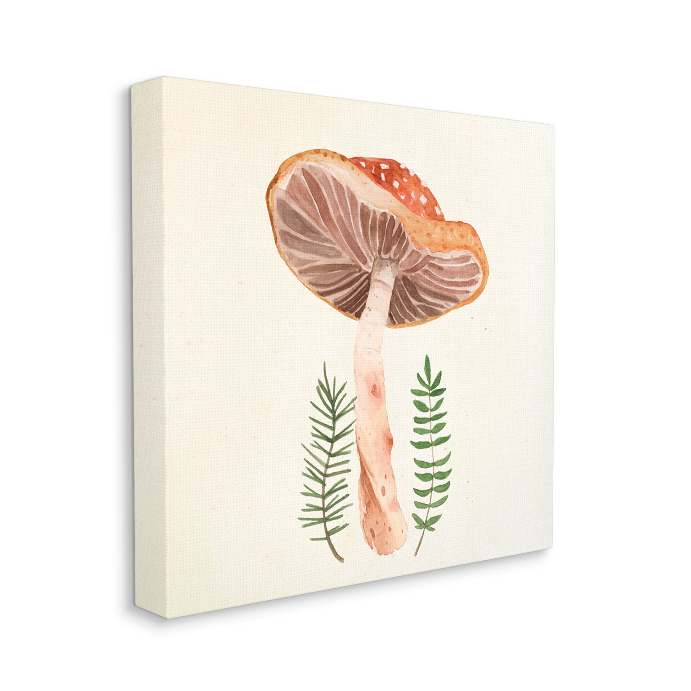 Cottage Mushroom Forest Plants Botanical & Floral Graphic Art Gallery Wrapped Canvas Print Wall Art