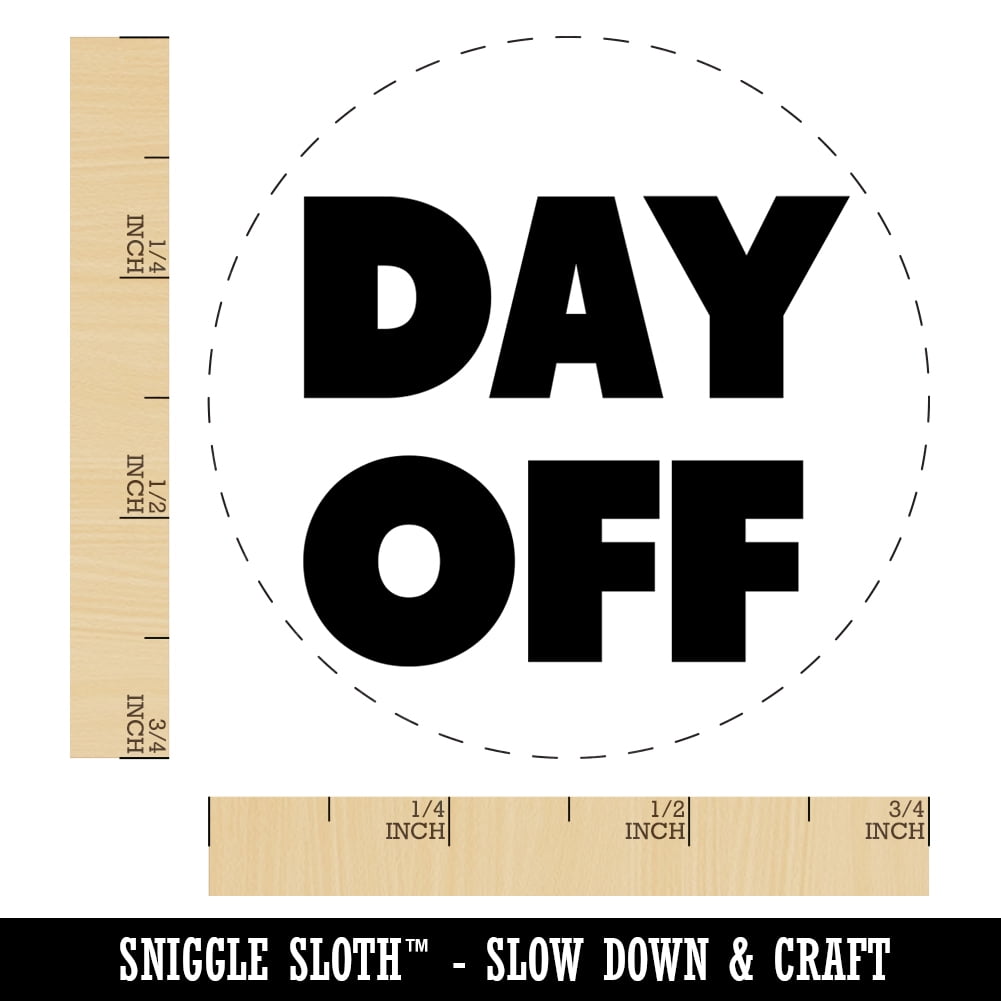 Day Off Bold Text Self-Inking Rubber Stamp Ink Stamper - Blue Ink - Small 3/4 Inch