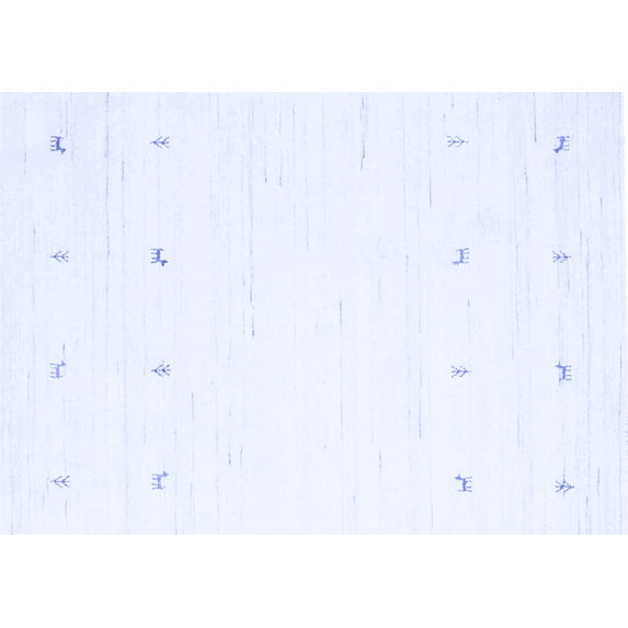 Ahgly Company Indoor Rectangle Solid Blue Modern Area Rugs, 6' x 9'