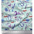 thumbnail image 1 of Soimoi Viscose Chiffon Fabric Floral & Flying Swan Bird Decor Fabric Printed Yard 42 Inch Wide, 1 of 1