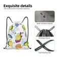 thumbnail image 4 of Saiise Orange Green Avocado Pattern Sports Drawstring Backpack - String Swim Gym Bag with Wet Proof Pocket for Women&Men-Small, 4 of 6
