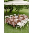 thumbnail image 4 of Outdoor Tablecloths with Umbrella Hole & Zipper, Brown Floral Rectangle Tablecloth 52x70 Inch, Spring Flowers Modern Abstract Art Farmhouse Waterproof Table Cloth, Patio/Pool/Picnic Table Covers, 4 of 8