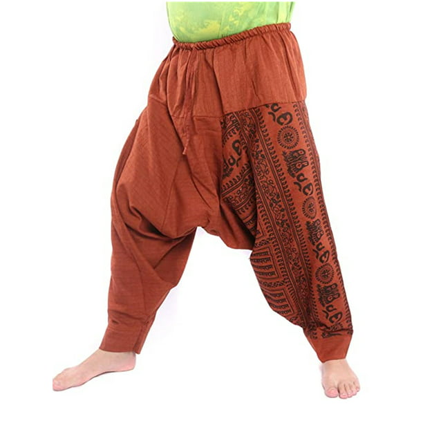 Touhou Gymnastics Subsidy MAWCLOS Drawstring Yoga Boho Hippie Pants for Men Wide Leg Cotton Harem  Pants Pocket Hippie Printed Drop Crotch Pants - Walmart.com
