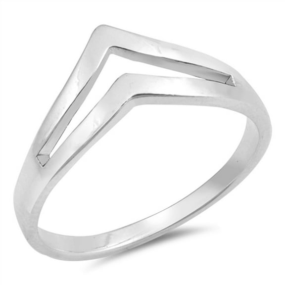 High Polish Chevron Thumb Ring 925 Sterling Silver Band Jewelry Female Male Unisex Size 5