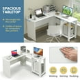 thumbnail image 6 of Topbuy Large L-shaped Computer Desk Modern Home Office Writing Desk Workstation with 2 Cable Holes & 2 Storage Shelves, 6 of 10