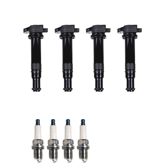 Set of 4 ISA Ignition Coils and 4 Denso Spark Plugs Compatible with 2006-2010 Hyundai Accent 1.6L L4 1599cc Replacement for UF499