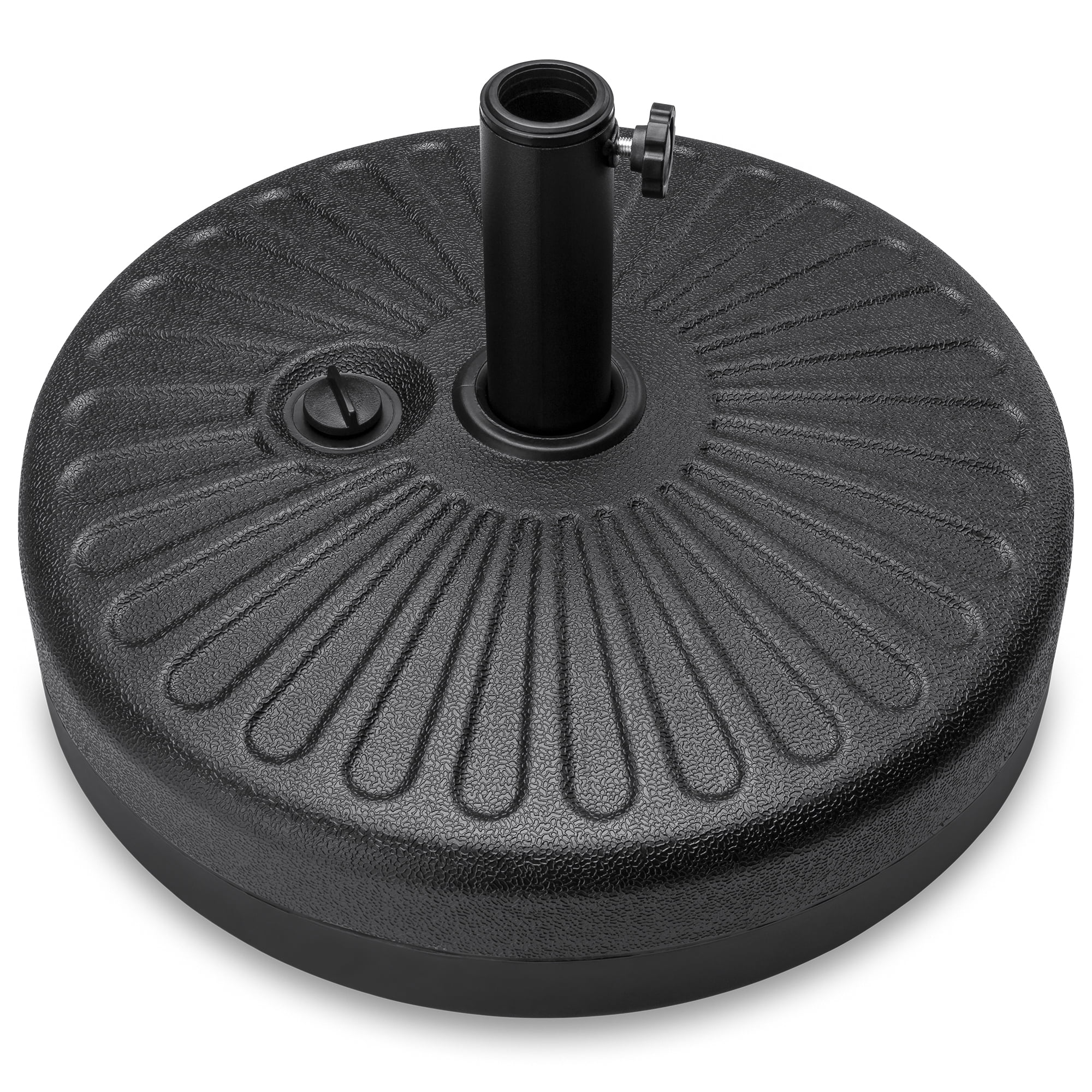 Best Choice Products Fillable Plastic Patio Umbrella Base Stand, Pole Holder w/ Adjustment Knob, Sunburst Pattern