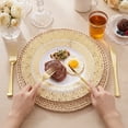 thumbnail image 6 of Daluvenix 350 Pcs Gold Dinnerware Set, Gold Plastic Plates with Gold Lace Rim Design, Gold Disposable Dinnerware Set for Wedding, Party and Graduation, 6 of 9
