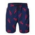 thumbnail image 4 of Athletic Shorts Men Lobster Print Casual Loose Fit Straight Leg Sweat Shorts Men, 4 of 4