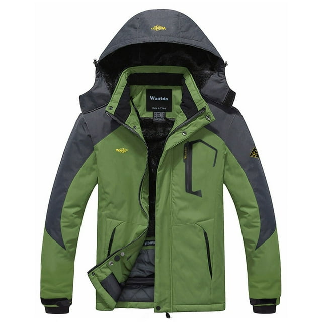 Veste d'Hiver Imperméable pour Hommes Manteau d'Hiver Chaud Veste de Ski à Capuche