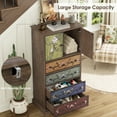 thumbnail image 5 of Homfa 50″ Tall Dresser with 4 Drawers, Boho Vintage Dresser with 2 Doors, Wood Drawers Chest for Bedroom Living Room Entryway, 5 of 7