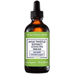 The Vitamin Shoppe Organic Milk Thistle Extract 1,000MG (Silybum Marianum), Alcohol Free, Herbal Supplement that Supports Liver Health, Cleanse  Detox (2 Fluid Ounces Liquid)