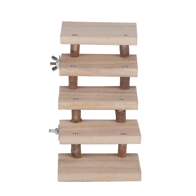 Juguete para mascotas, 5 capas de madera natural, escalera para hámster, juguete para hámster, uso conveniente