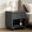 Charcoal grey, variant on AUU Modern Fluted Nightstand with Soft-Close Drawer and Open Lower Shelf – Painted Wood Frame, Metal Pulls, Elevated Base for Bedroom