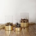 thumbnail image 2 of Efavormart Set of 3 Glass Cylinder Vases with Gold Honeycomb Base Glass Candle Holders - 6" | 8" | 10", 2 of 5