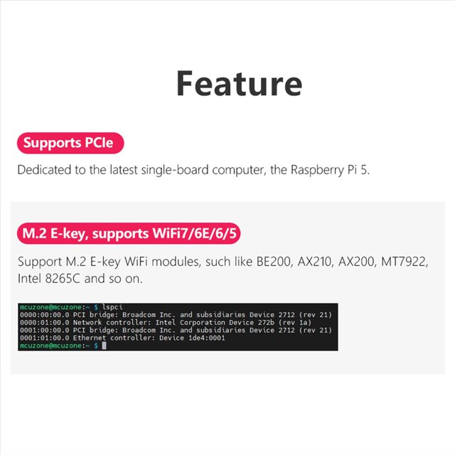 MPW7AC para 5 PCIE A M.2 E-Key WiFi7 Módulo con Estuche BE200 Compatible con TPU,WiF6E AX210,AX200 Adaptador