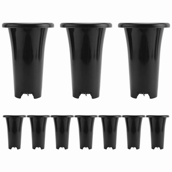 10Pcs Plastic Deep Plant Nursery Pots, Thick Stable Tall Tree Pots, Reusable Tall Seedling Plant Container Pots, Deep