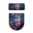 thumbnail image 4 of HELLHERO Toilet Lid Seat Cover Set with Stretch 2 Pcs Set Toilet Lid Dust Cover Set 17"x21" for Universal, Wolf, 4 of 7