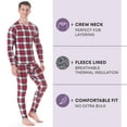 thumbnail image 2 of Rocky Men’s Thermal Underwear Set Insulated Top & Bottom Base Layer For Cold Weather, White Plaid XL, 2 of 8
