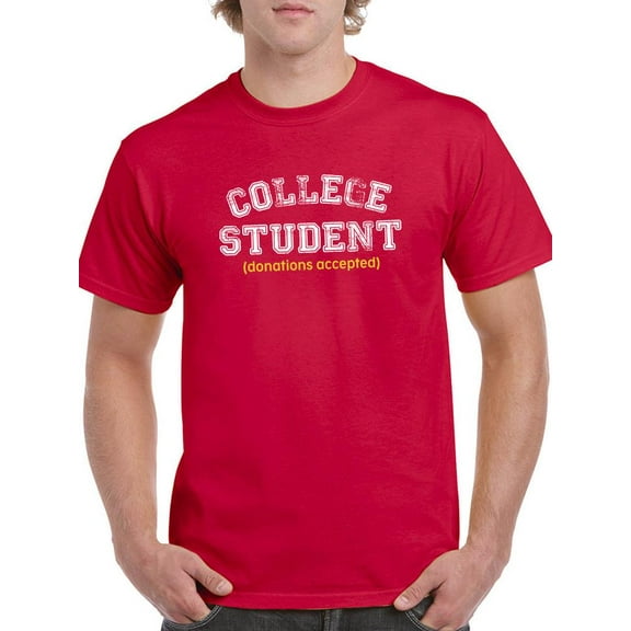College Student Donations T-Shirt Men -Smartprints Designs, Male 5X-Large
