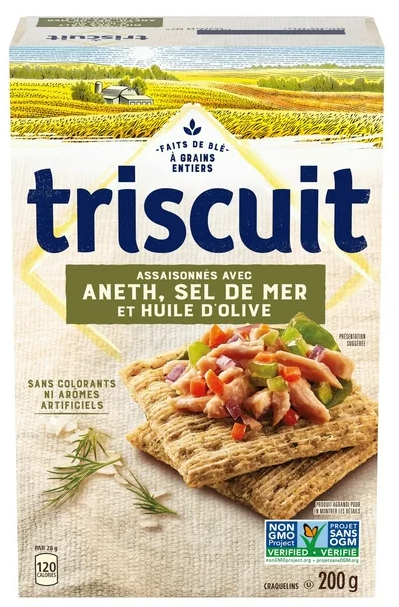 Triscuit Dill Sea Salt & Olive Oil Snacking Crackers, 200g (3 Pack)