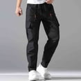thumbnail image 6 of BVnarty Men's Solid Multi Zipper Pocket Sports Pants Elastic Waist Inner Drawstring Functional Pockets Long Trousers for Outdoor Athletic Activity Black XL, 6 of 9