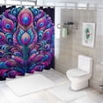 thumbnail image 7 of RUIYC Waterproof Shower Curtain Multiple Sizes Boho Lotus Indian Blue Neon Sherpa for Bathroom Decoration White, 7 of 7