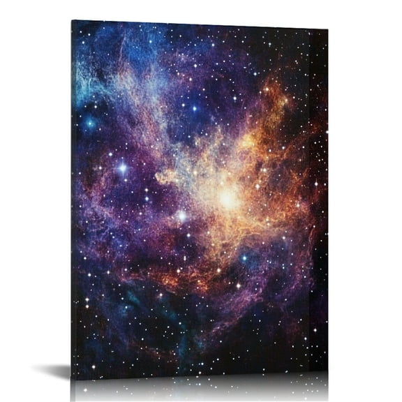 Patifu Star Galaxy Space Canvas Wall Art Living Room Bedroom Home Office Decor 12x16 in