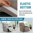 thumbnail image 5 of H.VERSAILTEX Stretch Electric Power Lift Recliner Chair Cover with Side Pocket, Soft Thick Jacquard(Single Seat, Taupe), 5 of 7