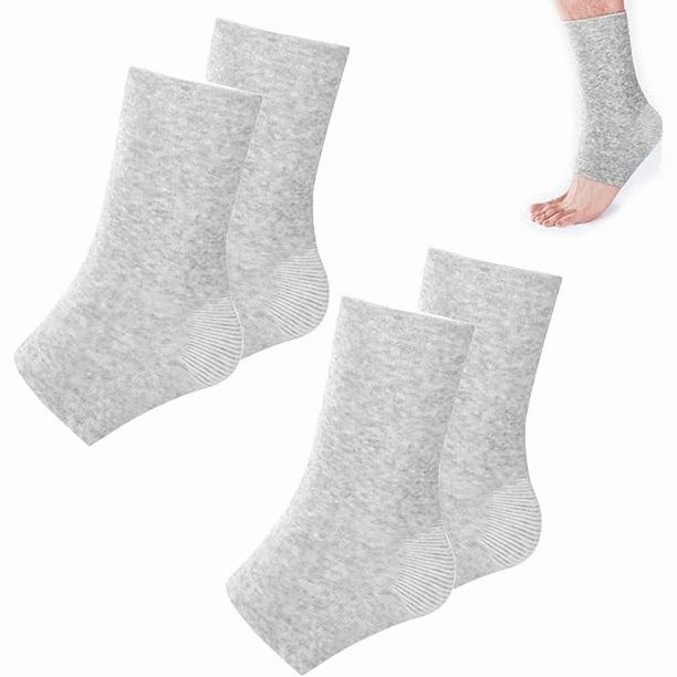 wonima11 2 Pairs of One Compress Bamboo Foot Sleeves,Keep Warm Bamboo Ankle Socks Foot Sleeves, Suitable for Cold Protection Against Swelling and Sprains (Gray,One Size Fits All)