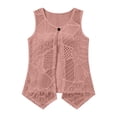 thumbnail image 2 of WDDDD Women's Sleeveless Mesh Layered Vest with Decorative Buttons Rose Gold M, 2 of 6