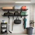 thumbnail image 4 of GloryStar 48x12/48x24/72x24 Inch Wall-Mount Iron Garage Shelf, 150 lbs Capacity, Quick-Install Storage Rack with Level, 4 of 8