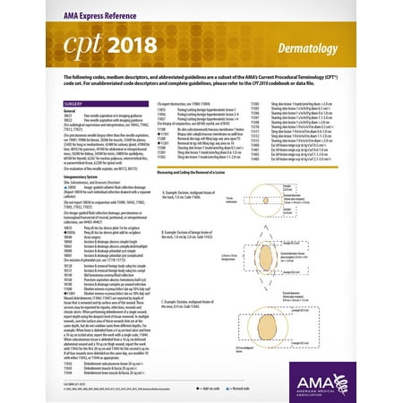 CPT 2018 Express Reference Card: Dermatology -