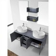 thumbnail image 4 of Virtu USA Enya 59" Rubberwood Double Bathroom Vanity Cabinet Set in Gray, 4 of 6
