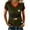 Army Green, variant on Women's 250th Anniversary USA T-Shirt, Patriotic USA Graphic V-Neck Top, Independence Day Short Sleeve Shirt with Sporty Contrast Trim, Commemorative Summer Tee