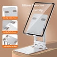 thumbnail image 3 of Tablet Stand Double Lever,Adjustable Height, Foldable Tablet Table Holder for iPhone 13/13 Pro/13 Pro Max,for iPad Air/Pro 11/12.9/Mini, for8-13 in Tablets, 3 of 7