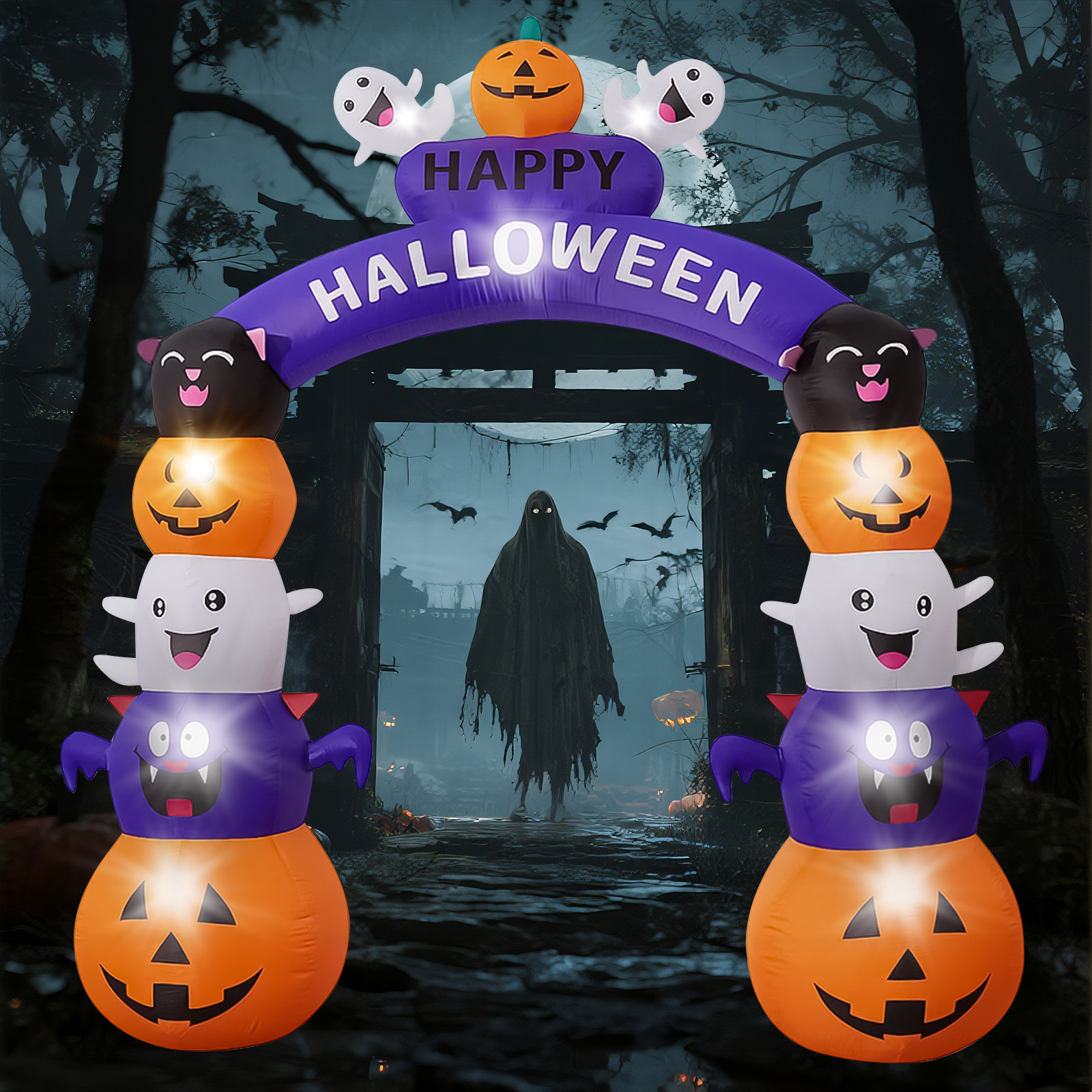 GVDV 8 Ft Halloween Inflatable Archway, Outdoor Decoration photo 6