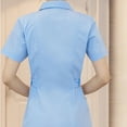 thumbnail image 4 of Uniform Dress Women's Fashion Round Neck Short Sleeve Solid Color Work Dress for Medical Nursing Wear,Blue L, 4 of 5