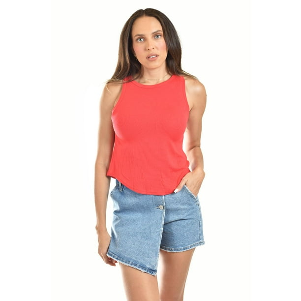 Blusa básica sin manga /Juvenil, 0077 (Rojo) rojo M
