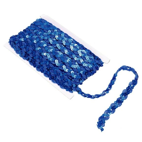Uxcell 11Yards 0.6 inch Sequin Braid Trim, Flat Sequins Paillette Ribbon for Sewing Crafts Costume, Dark Blue
