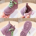 thumbnail image 4 of MEZZALL Child Girls Fashion Suede Ankle Boots With Side Zipper And Lace Up Design Autumn Winter Casual Wear Comfortable Sole Lovely Outdoor Solid Color Shoes, 4 of 7