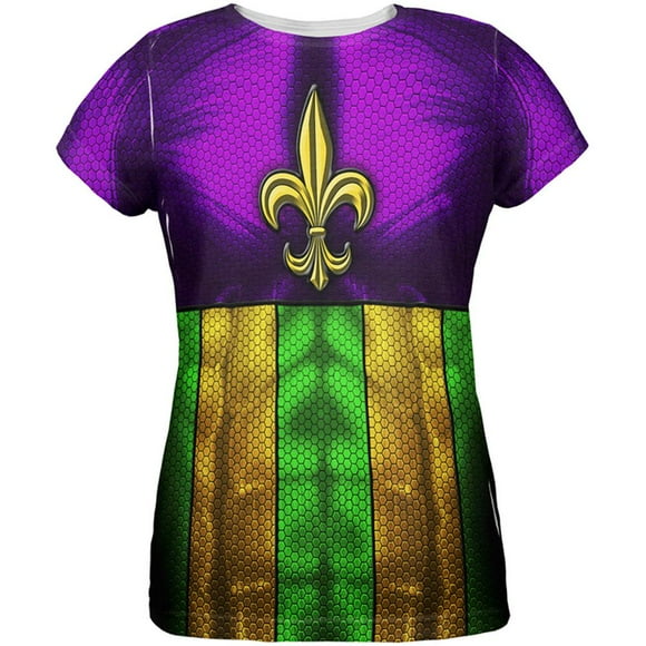Mardi Gras Drinking Champion Superhero Costume All Over Womens T Shirt