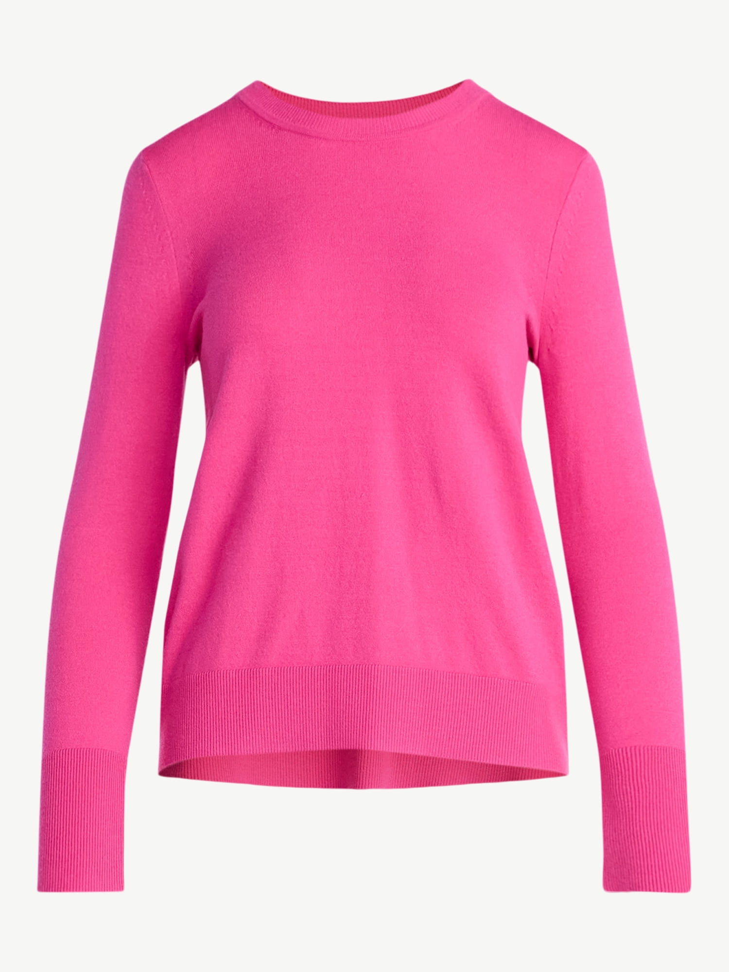 Free Assembly Women's and Women's Plus Cozy Yarn Crewneck Sweater with Long Sleeves, Lightweight, Sizes XS-4X