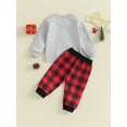 thumbnail image 3 of ZINTAOZT Toddler Baby Boy Christmas Outfit Santa Letter Sweatshirt Pullover Tops Jogger Pants Set Xmas Fall Winter Clothes, 3 of 8