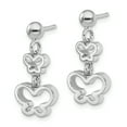 thumbnail image 2 of Primal Silver Sterling Silver Rhodium-plated Butterfly Dangle Earrings, 2 of 5