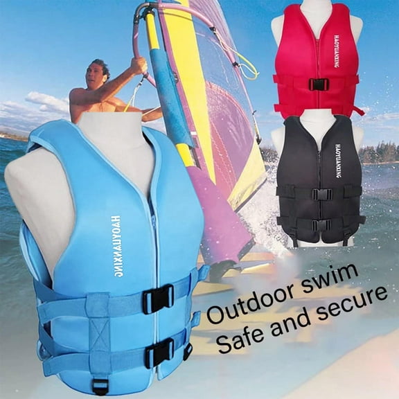 Adult Life Vest PFD for Kayaking Boating, High Buoyancy Adjustable Swim Jacket for Men Women, Watersports Safety Vest S-XXL (Fits 66-265 lbs)